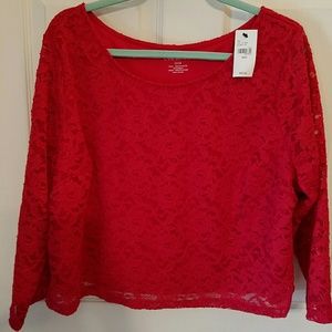 Red Lacey Crop Top Christmas Party Perfect